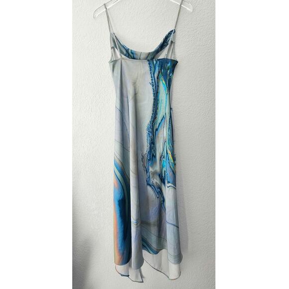 Simkhai Nelli Slip dress Blue Agate Tie Dye Print Midi 4 - Picture 11 of 12